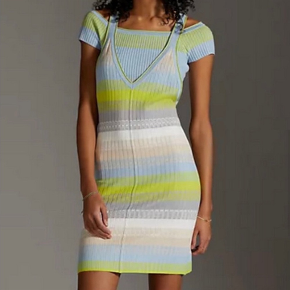 NWOT Anthropologie Daily Practice 2 Piece Knit Sweater Set Dress & Top